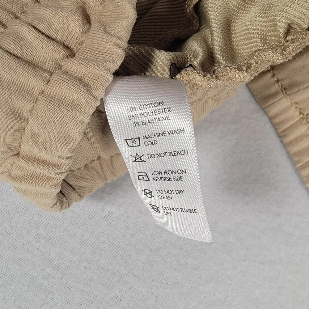 Vanquish Fitness Joggers Mens Medium Tan Slim Stretch Drawstring Pants